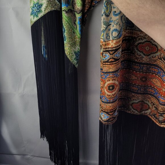 Boston Proper  Long Ombre Fringe dress Size Medium Hippiecore - Picture 5 of 5